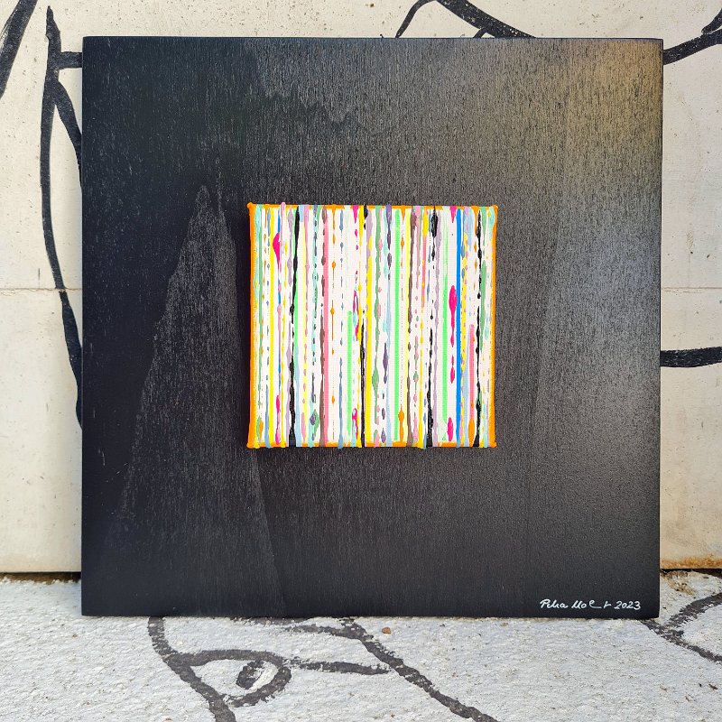 Coloured lines 46 2023, 25x25, Acryl-Lack auf LW, € 110 SOLD